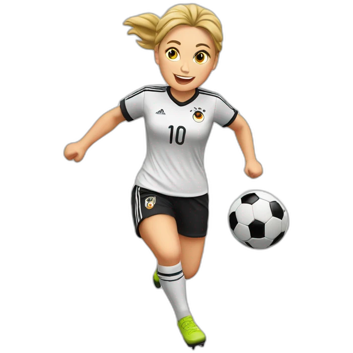 German female soccer player jumping emoji