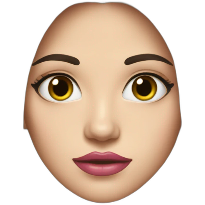 woman long black hair, hazelnuts eyes, pink lips  emoji