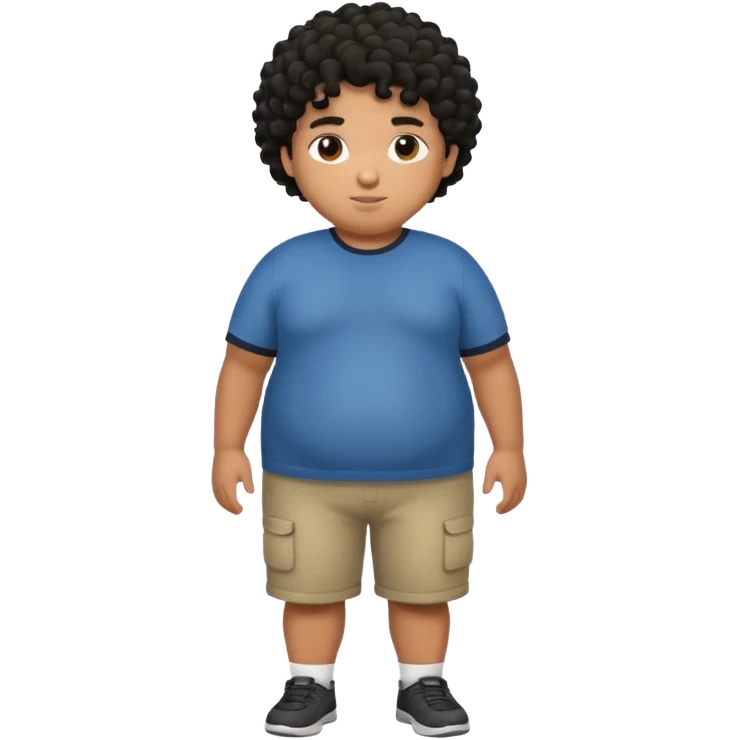 fat person emoji but make him brown skin and curly black hair make it a whole body image and the person is a boy who’s fat emoji