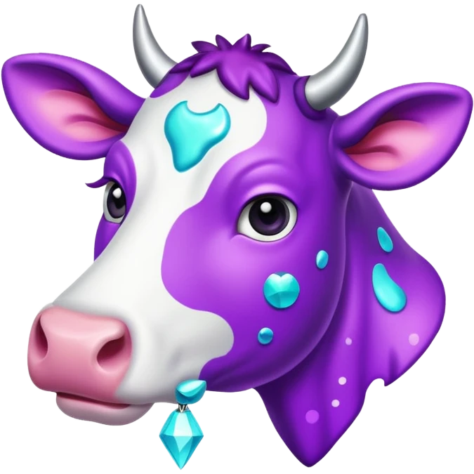glitter purple and cian vaca emoji