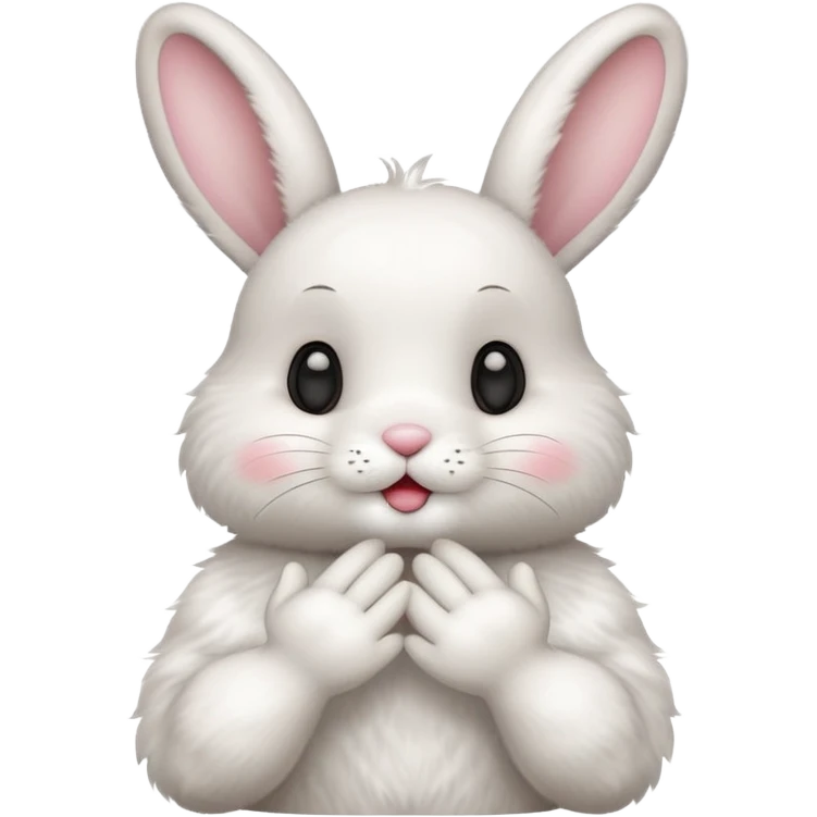 i want cute bunny to send a kiss with his left hand emoji