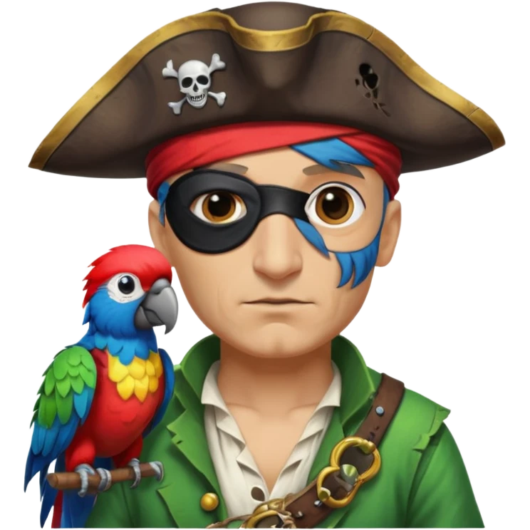 pirate and parrot emoji