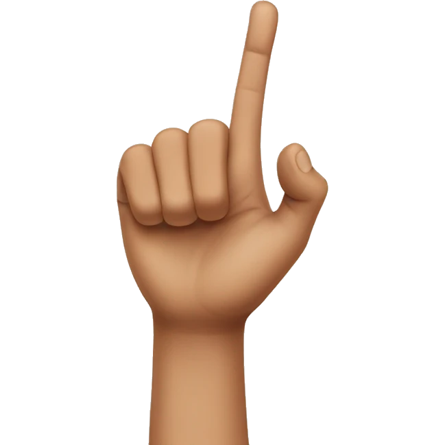 Three fingers up emoji