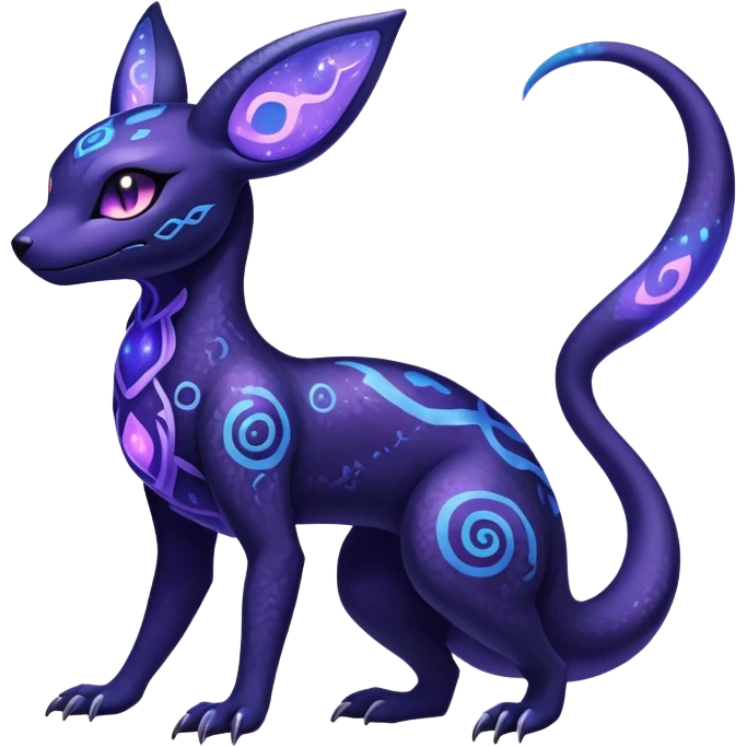 Nebulae Salandit-Umbreon-Fakémon-hybrid-creature (full body)  emoji