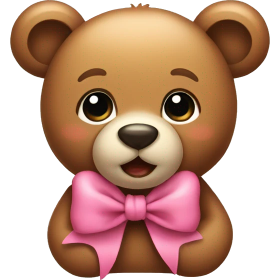 cute bear with a bow emoji