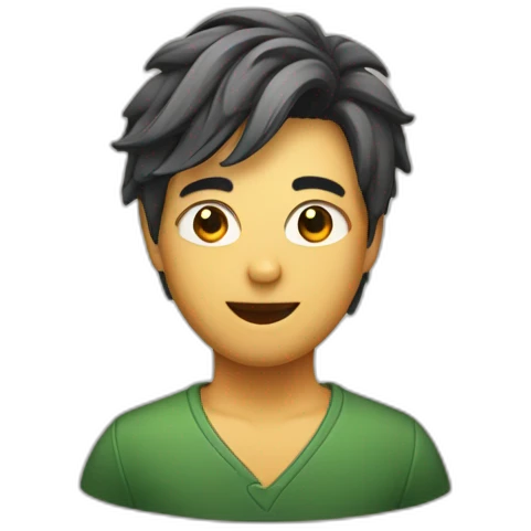 Ans avec un visage et une coupe de cheveux en tiper emoji