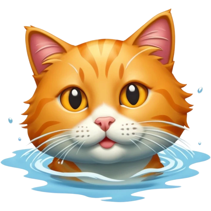 Cat is swimming  emoji