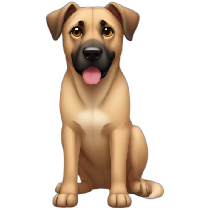Mixture between a kangal dog and a malinois dog With folded ears emoji