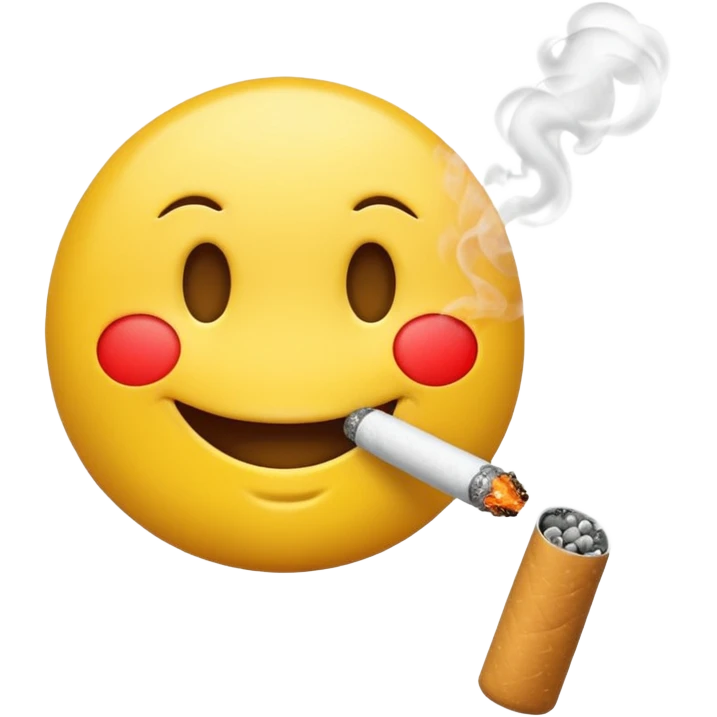 Smiley emoji smoking a cigarette  emoji