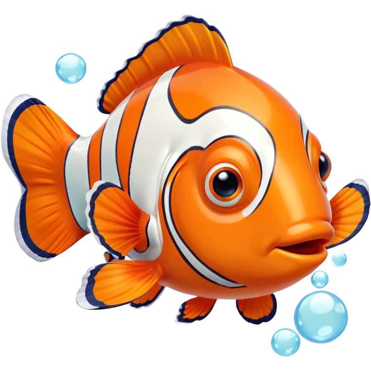 orange clownfish blowing bubbles emoji