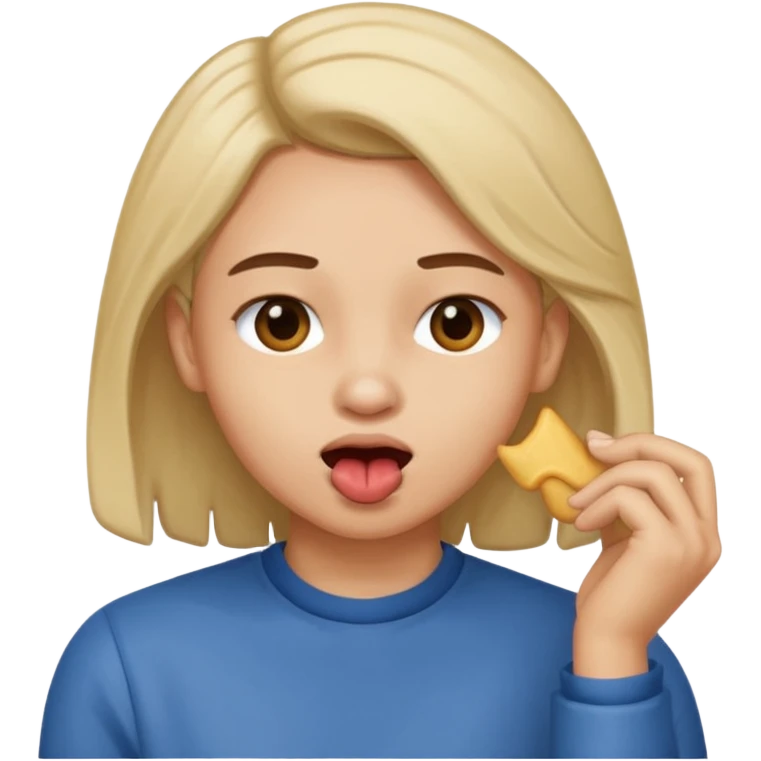 Tuck hair behind ear while biting lip emoji emoji