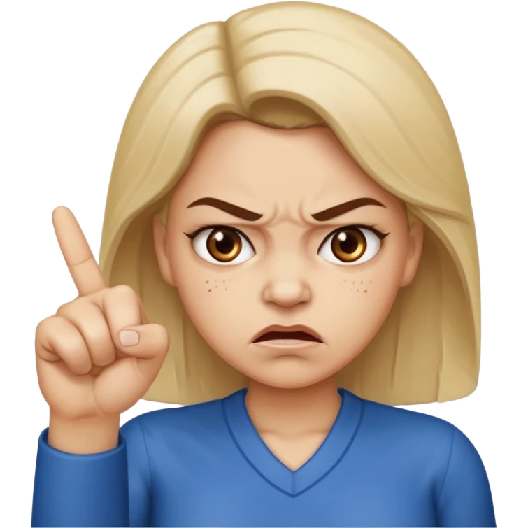 An angry lady with her finger up saying “Don’t PMO” emoji
