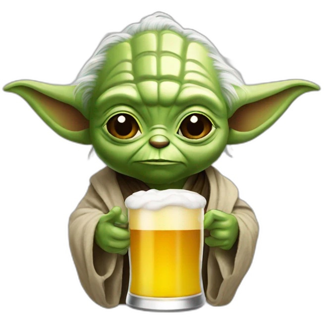 Yoda drink beer emoji