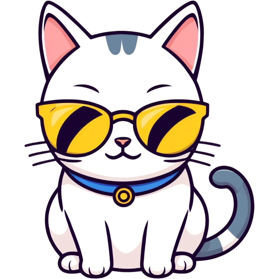 Cat with sunglasses emoji