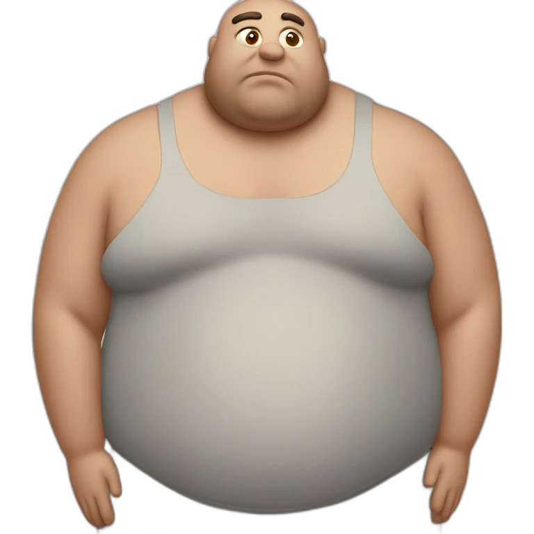 Fat man with skinny arms emoji