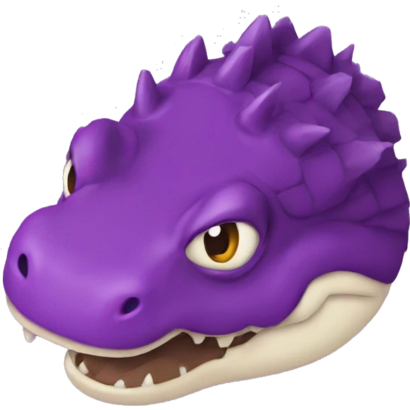 cocodrilo morado a dos patas angulo picado emoji