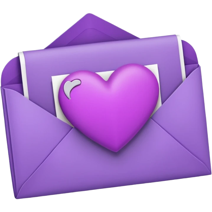 IOS's love letter emoji but with a purple heart instead of a red heart emoji