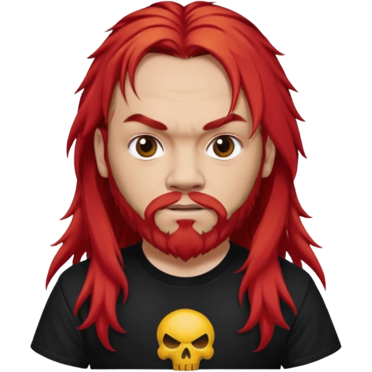 Max Cavalera with long red hair, light skin emoji