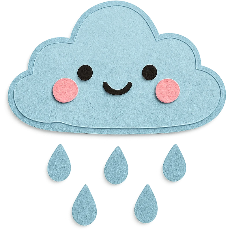 soft pastel kawaii rain weather icon emoji