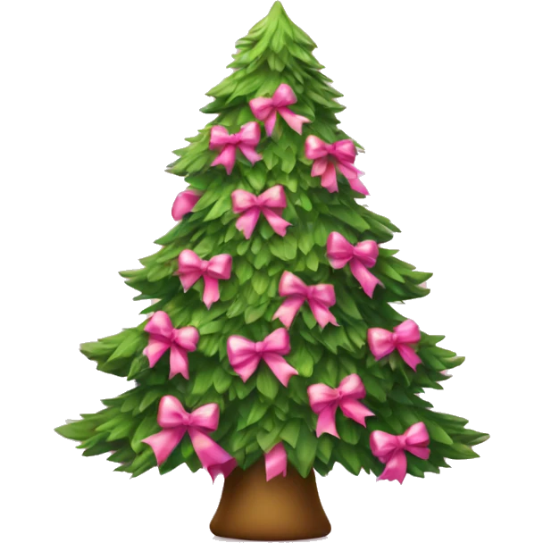 christmas tree with pink bows christmas mood emoji