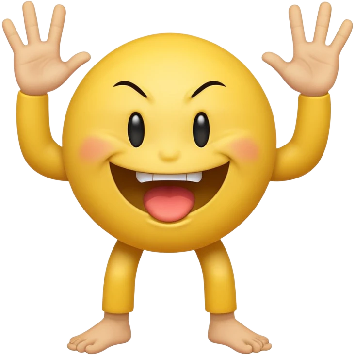 Smiley face with a attitude face and flipping his middle fingers of both hands and both feets emoji