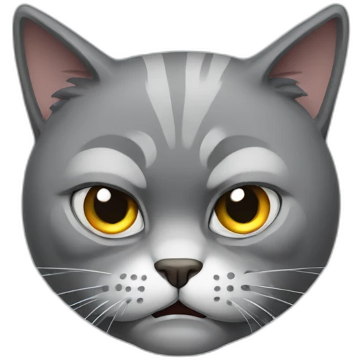 Angry grey cat emoji