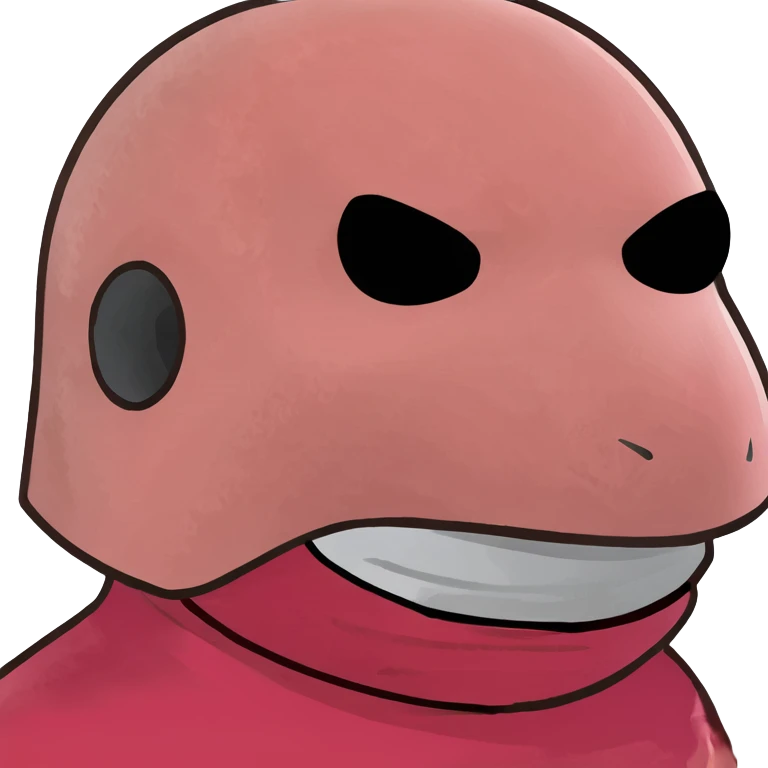 Squid Game pink guard mask with square shape on face, 3D style, detailed emoji