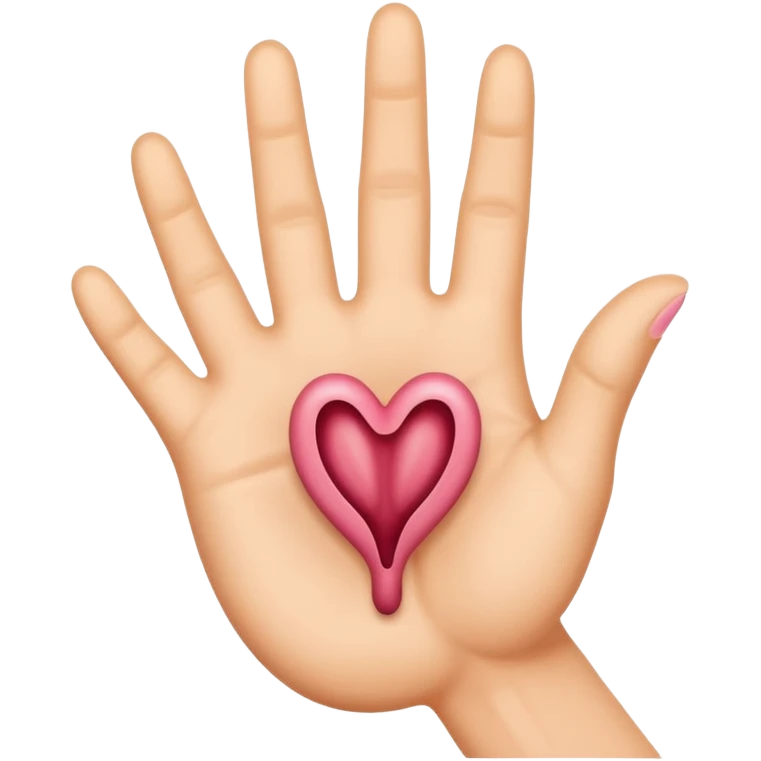 emoji of a hand and abstract vulva shape, more explicit in gesture emoji