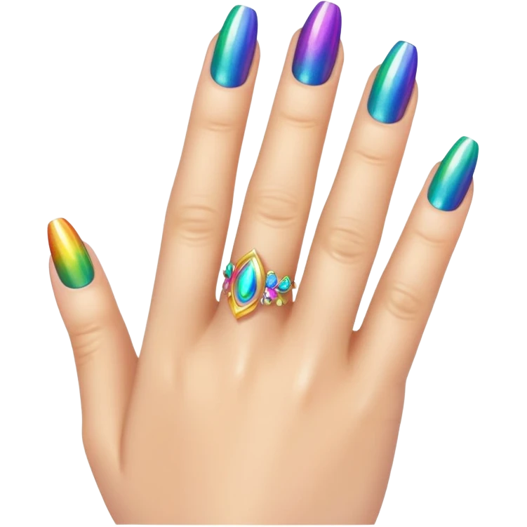 nail art rainbow emoji