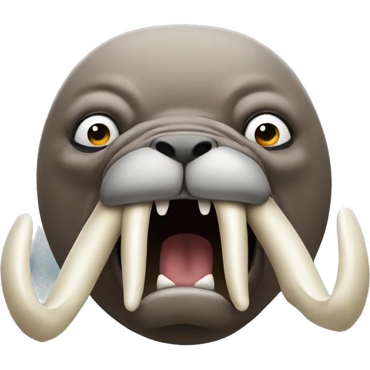 Angry walrus with big tusks emoji