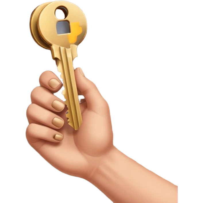 emoji de mano sujetando unas llaves con el fondo de un departamento emoji