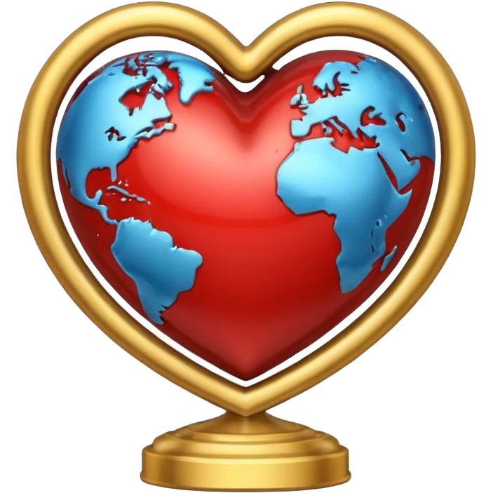 heart with a globe motif emoji