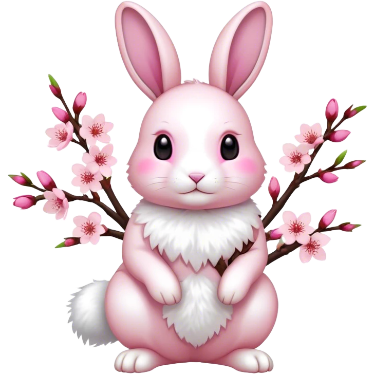cherry blossom rabbit body emoji