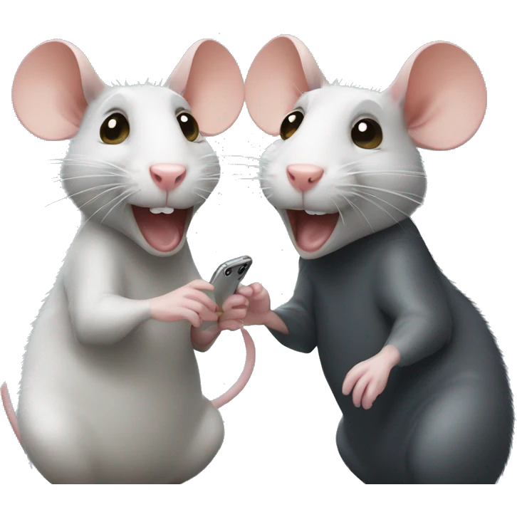 two rats are FaceTime chatting with each other emoji