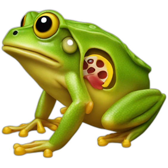 Pac-Man Frog side view eating digits emoji