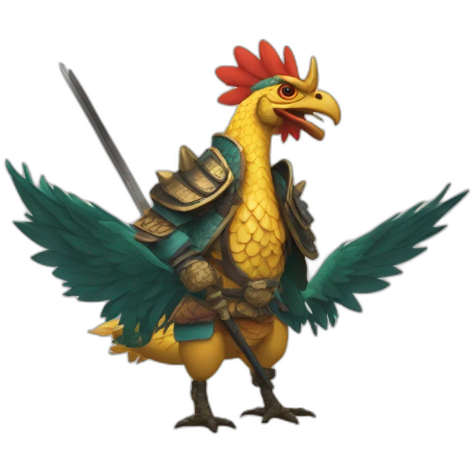Pollo dinosaurio samurai mutante  emoji