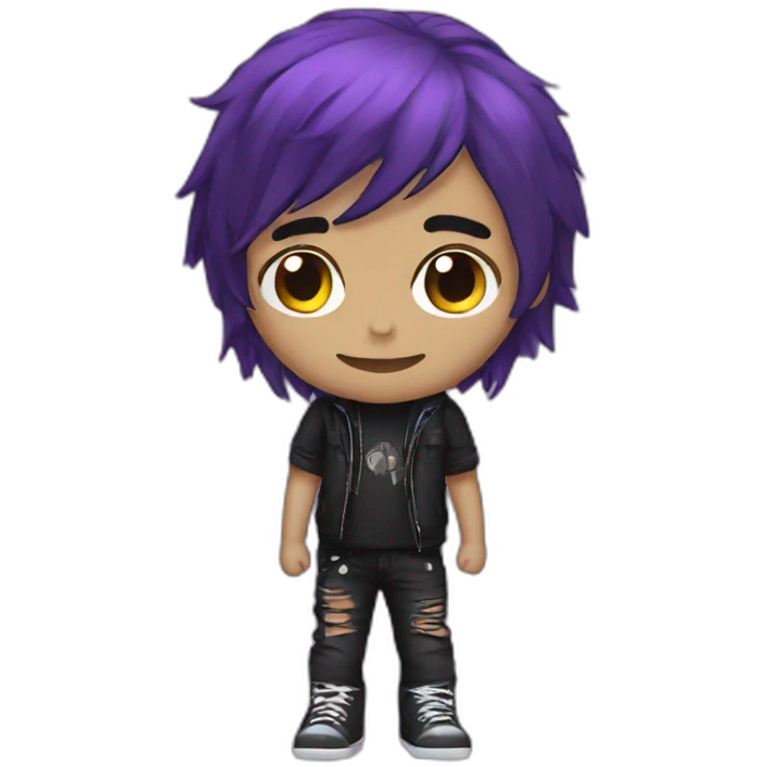 black-purple haired emo boy emoji