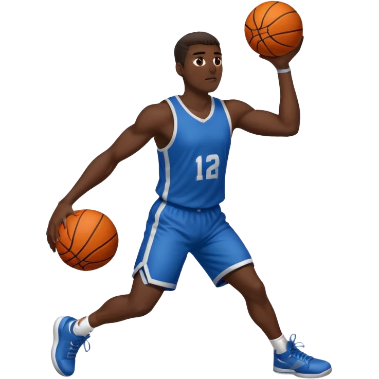 A man with a basketball, doing a layup emoji