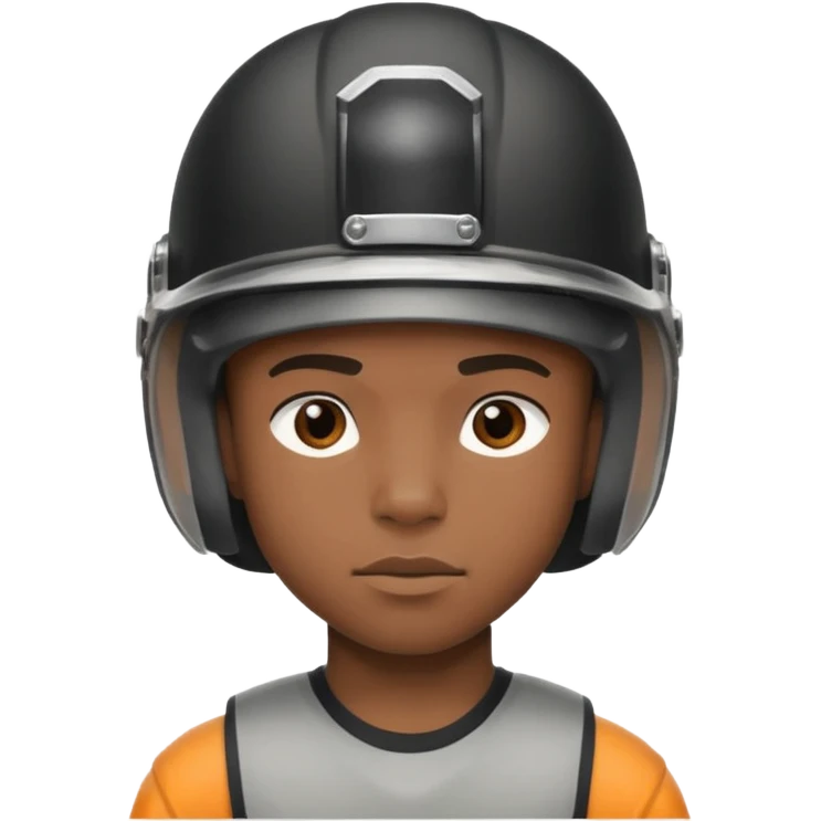 skateboarder black boy mugshot with helmet emoji