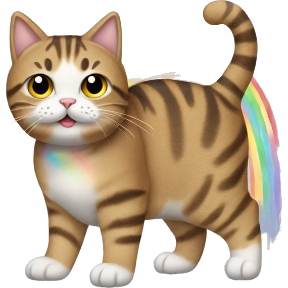 Tabby cat with poptart body pooping rainbows emoji