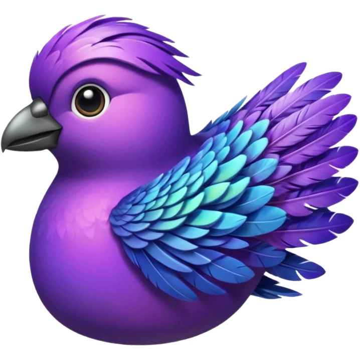 purple feathered bird emoji