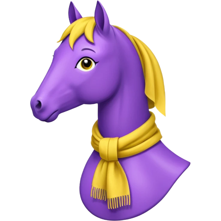 Purple horse wearing yellow scarf
 emoji
