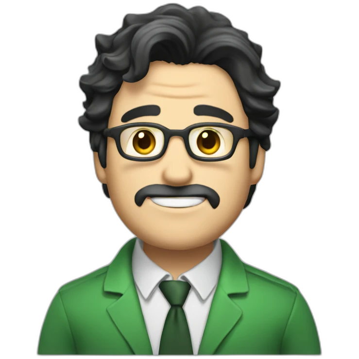 green bruce banner with black beard and a smile emoji