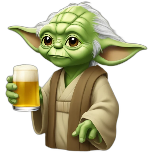 Yoda qui boit une bière emoji