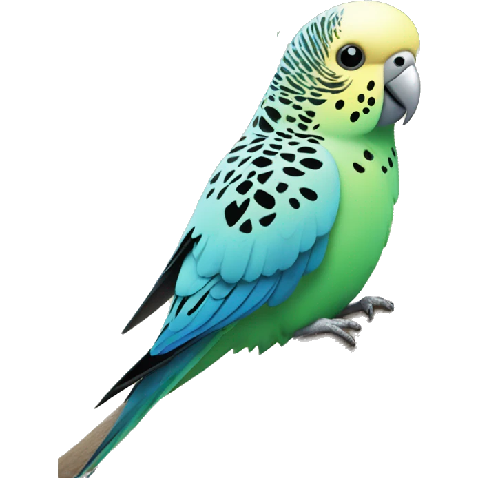 budgie on a plmtree at th beach emoji