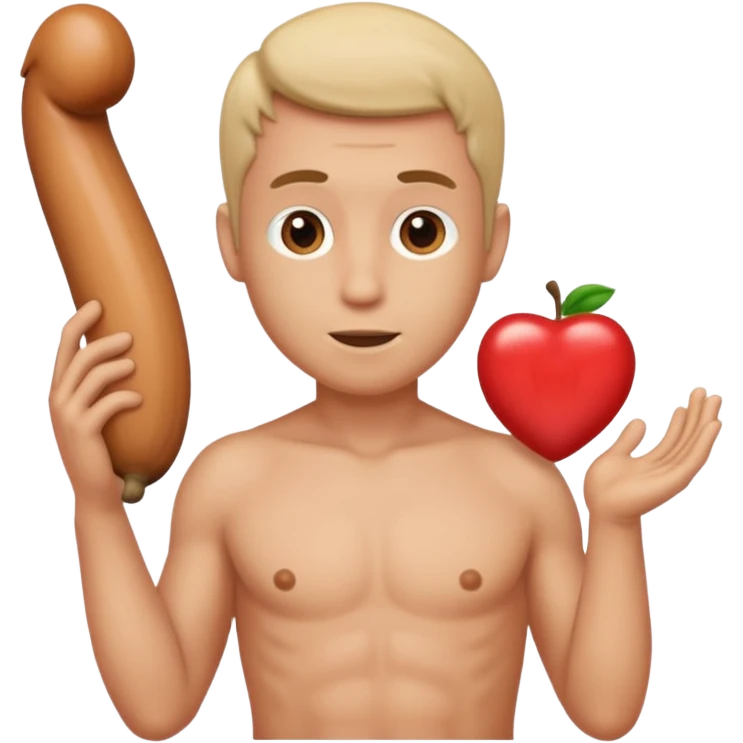 Nude man with 8 inch penis emoji