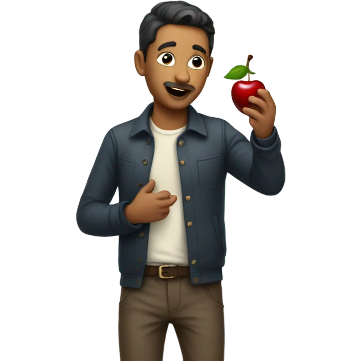 man licking cherries emoji