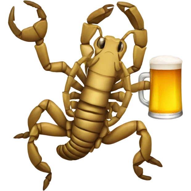 Scorpion holding beer emoji