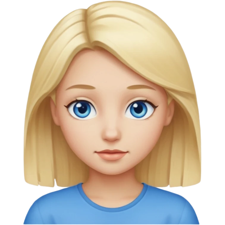 Blonde hair, blue eyes, girl emoji