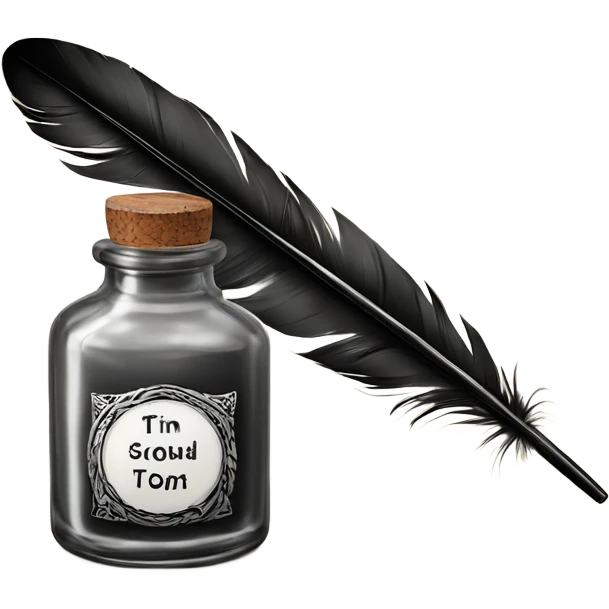 feather pen and ink bottle emoji